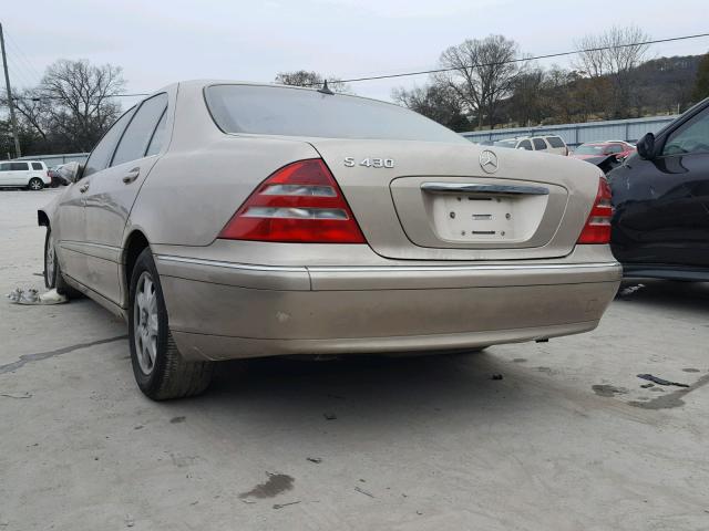 WDBNG70J21A204103 - 2001 MERCEDES-BENZ S 430 GOLD photo 3