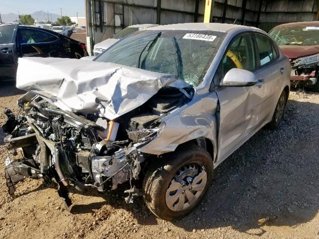 3KPA24AB8KE222303 - 2019 KIA RIO S SILVER photo 2