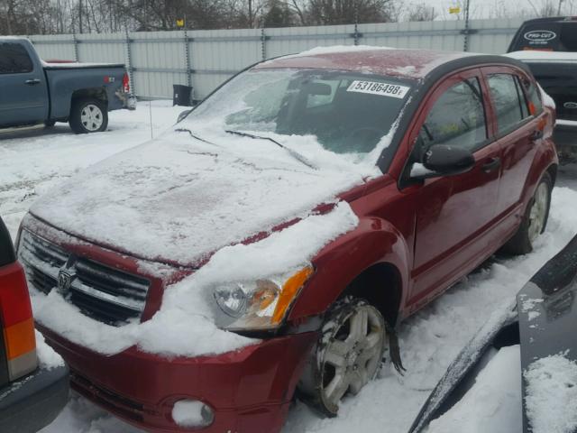 1B3HB48B87D100975 - 2007 DODGE CALIBER SX BURGUNDY photo 2