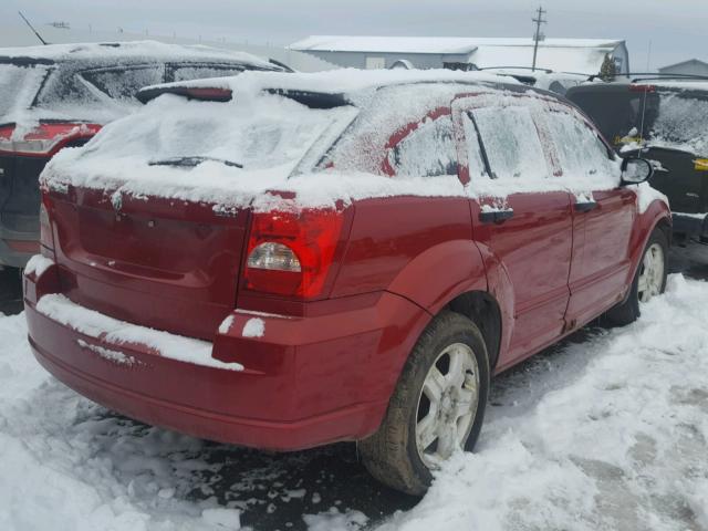 1B3HB48B87D100975 - 2007 DODGE CALIBER SX BURGUNDY photo 4