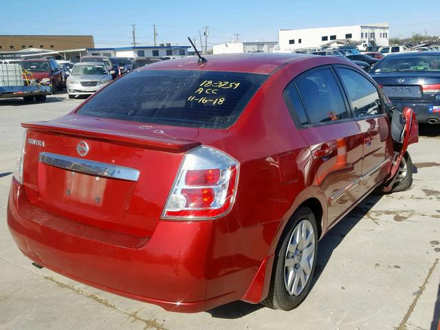 3N1AB6AP1CL623960 - 2012 NISSAN SENTRA 2.0 MAROON photo 4