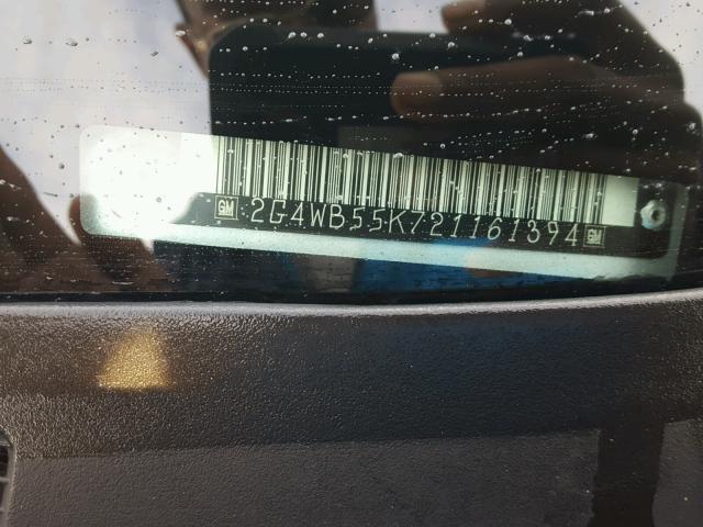 2G4WB55K721161394 - 2002 BUICK REGAL LS SILVER photo 10