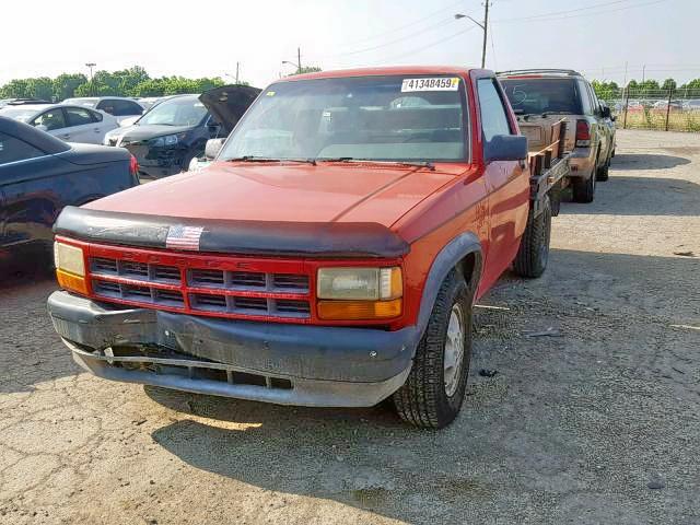 1B7FL26G4SW915743 - 1995 DODGE DAKOTA RED photo 2