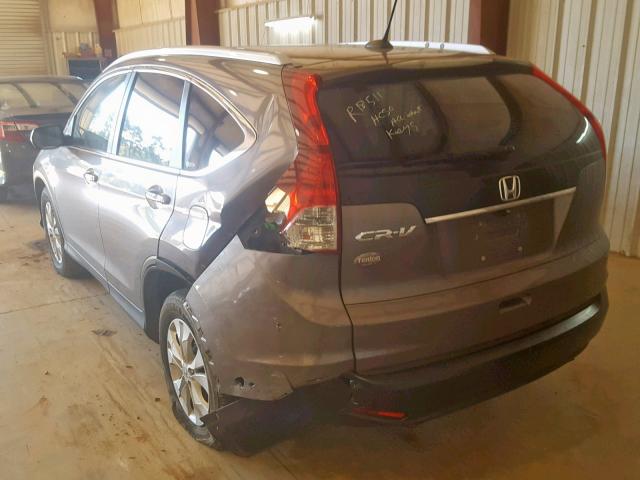 5J6RM3H7XCL016525 - 2012 HONDA CR-V EXL GRAY photo 3