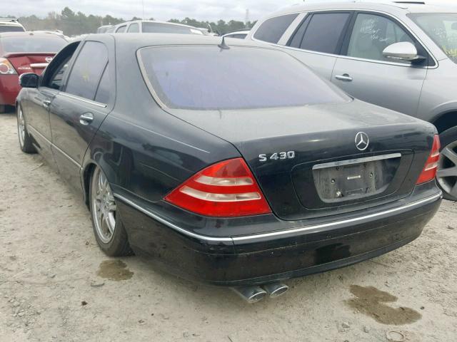 WDBNG70J32A231733 - 2002 MERCEDES-BENZ S 430 BLACK photo 3