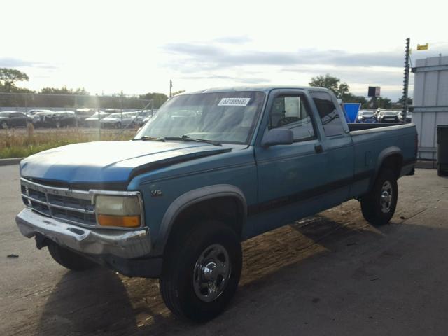 1B7GG23X3SW913589 - 1995 DODGE DAKOTA BLUE photo 2