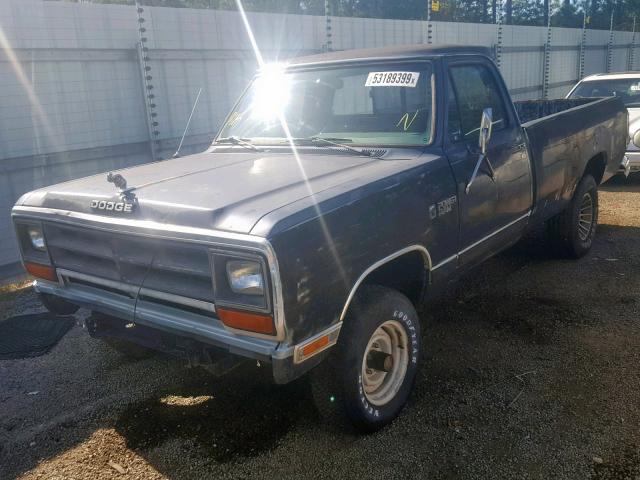 1B7HW14T6HS303473 - 1987 DODGE RAM BLACK photo 2