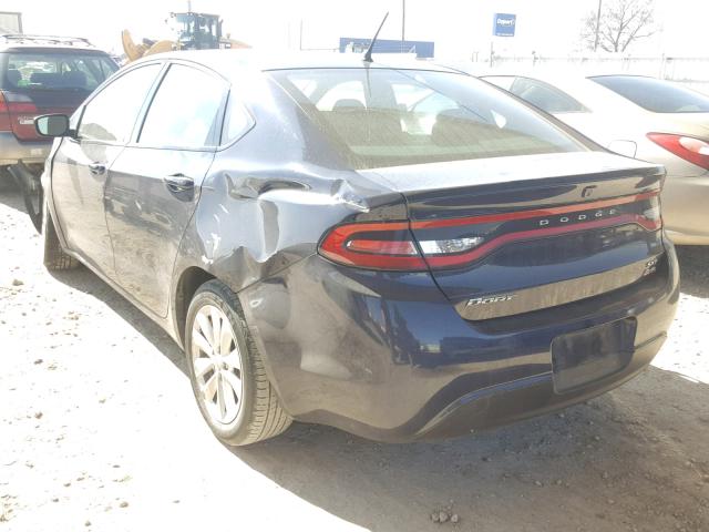 1C3CDFBB7ED681345 - 2014 DODGE DART SXT BLUE photo 3