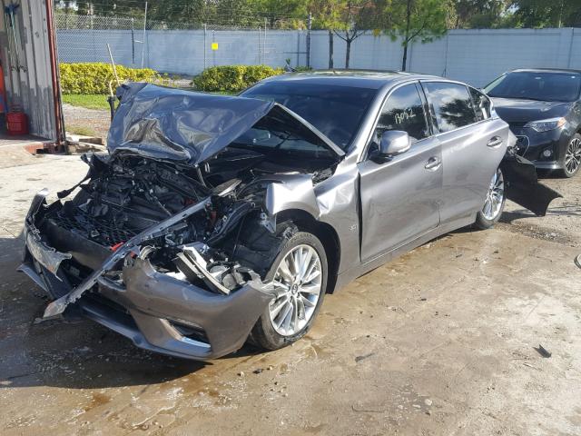 JN1EV7AP6JM355599 - 2018 INFINITI Q50 LUXE GRAY photo 2