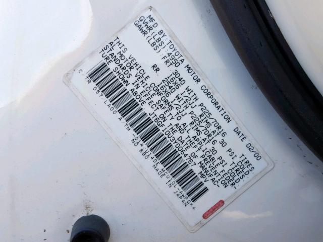 JT6GF10U3Y0064767 - 2000 LEXUS RX 300 CREAM photo 10