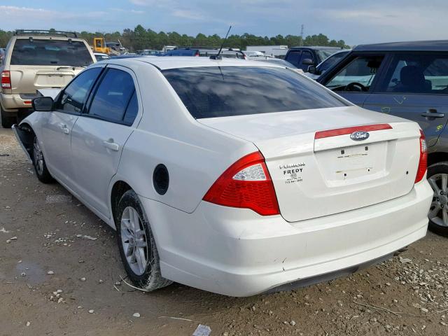 3FAHP0GA1CR237328 - 2012 FORD FUSION S WHITE photo 3