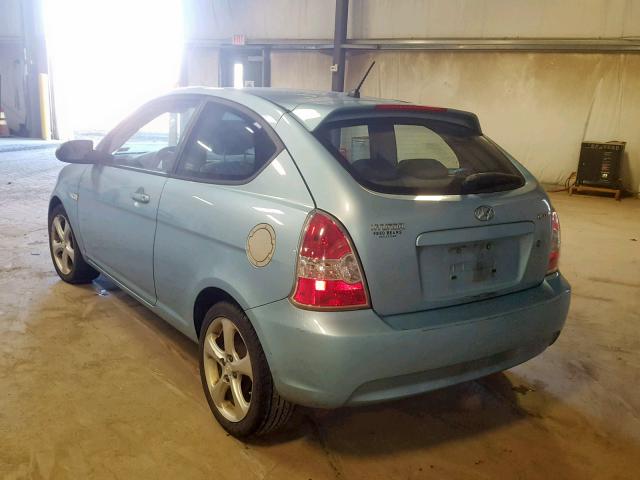 KMHCN36C38U070951 - 2008 HYUNDAI ACCENT SE BLUE photo 3