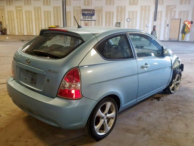 KMHCN36C38U070951 - 2008 HYUNDAI ACCENT SE BLUE photo 4