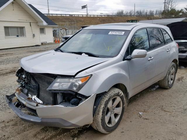 2HNYD28827H501405 - 2007 ACURA MDX SPORT SILVER photo 2