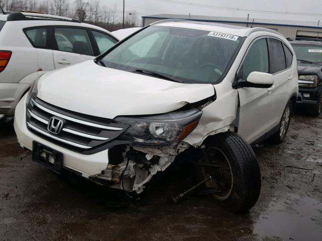 5J6RM4H74EL026475 - 2014 HONDA CR-V EXL WHITE photo 2