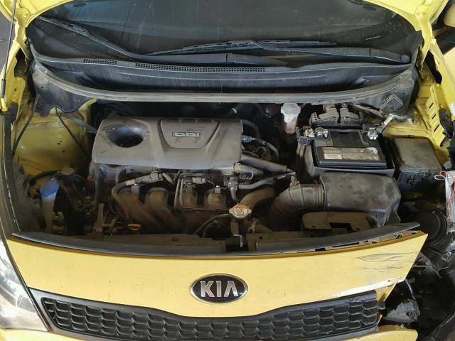 KNADM5A37G6648449 - 2016 KIA RIO LX YELLOW photo 7