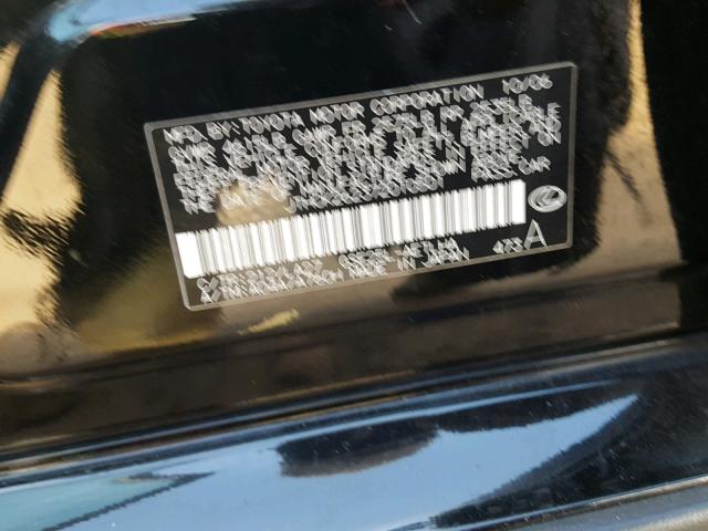 JTHCK262372010501 - 2007 LEXUS IS 250 BLACK photo 10