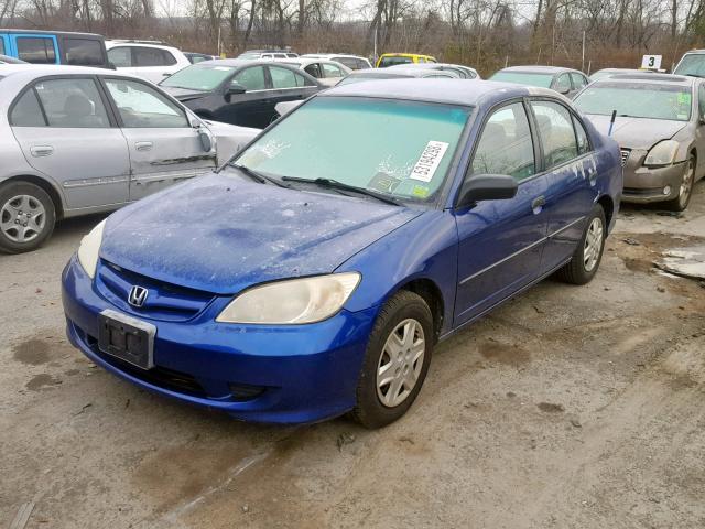 2HGES16305H534837 - 2005 HONDA CIVIC DX V BLUE photo 2