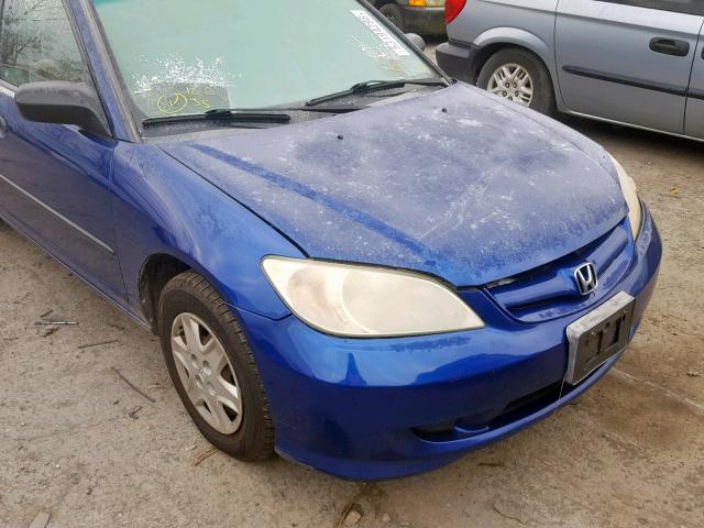 2HGES16305H534837 - 2005 HONDA CIVIC DX V BLUE photo 9