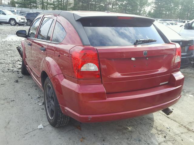 1B3HB48B77D209671 - 2007 DODGE CALIBER SX BURGUNDY photo 3