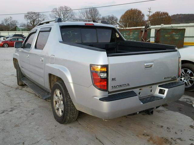 2HJYK16576H528639 - 2006 HONDA RIDGELINE SILVER photo 3