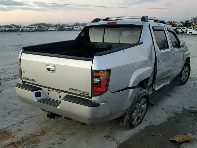 2HJYK16576H528639 - 2006 HONDA RIDGELINE SILVER photo 4