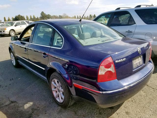 WVWPD63B54E027769 - 2004 VOLKSWAGEN PASSAT GLS BLUE photo 3