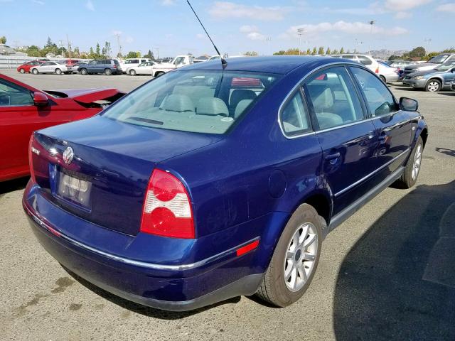 WVWPD63B54E027769 - 2004 VOLKSWAGEN PASSAT GLS BLUE photo 4