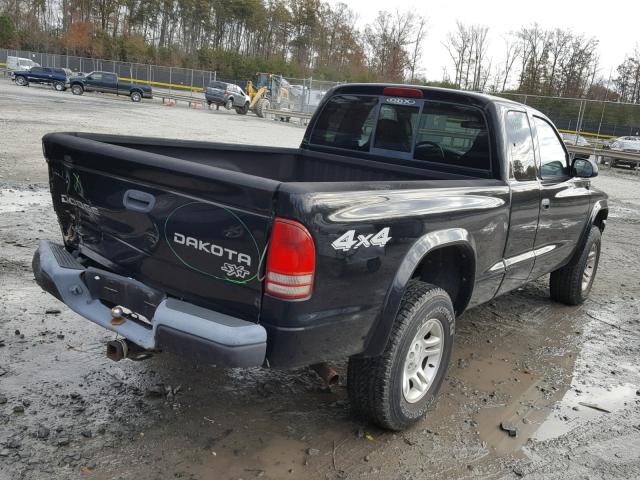 1D7HG12X43S234512 - 2003 DODGE DAKOTA SXT BLACK photo 4