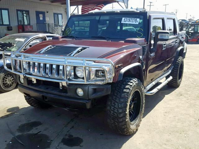 5GRGN22U86H112260 - 2006 HUMMER H2 SUT MAROON photo 2