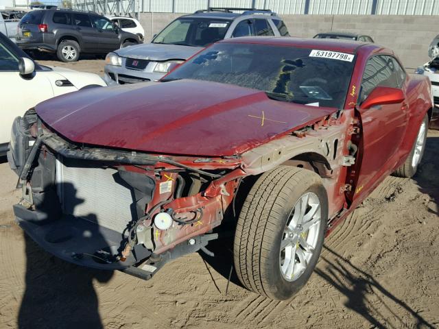 2G1FA1E31E9244293 - 2014 CHEVROLET CAMARO LS RED photo 2