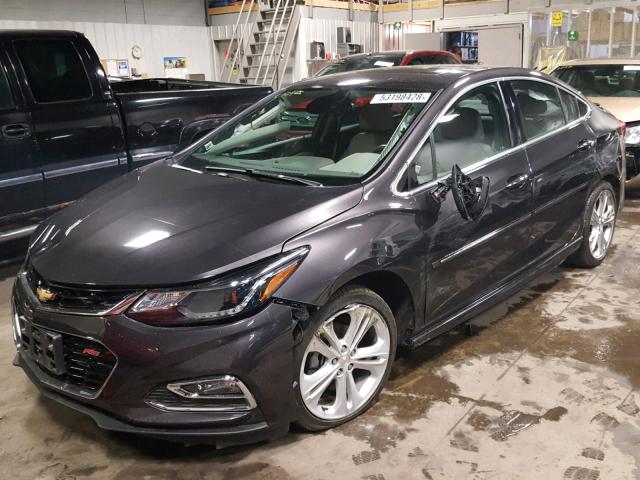 1G1BF5SM2H7144973 - 2017 CHEVROLET CRUZE PREM GRAY photo 2