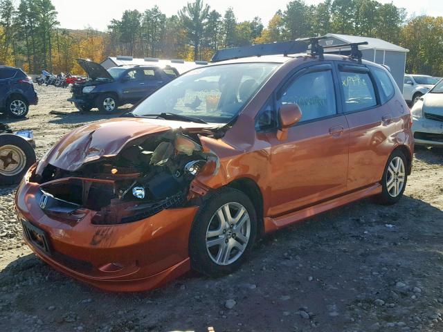 JHMGD376X8S051082 - 2008 HONDA FIT SPORT ORANGE photo 2