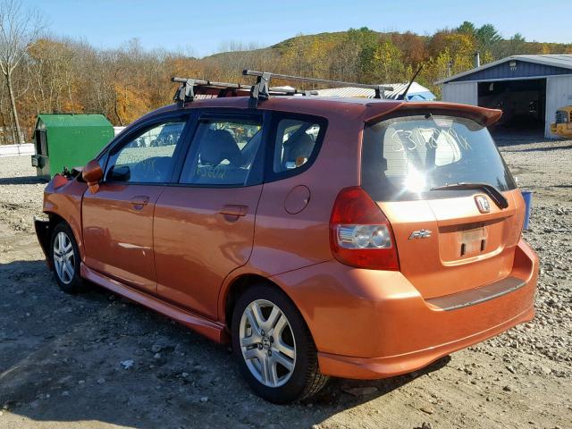 JHMGD376X8S051082 - 2008 HONDA FIT SPORT ORANGE photo 3