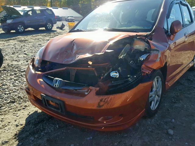 JHMGD376X8S051082 - 2008 HONDA FIT SPORT ORANGE photo 9