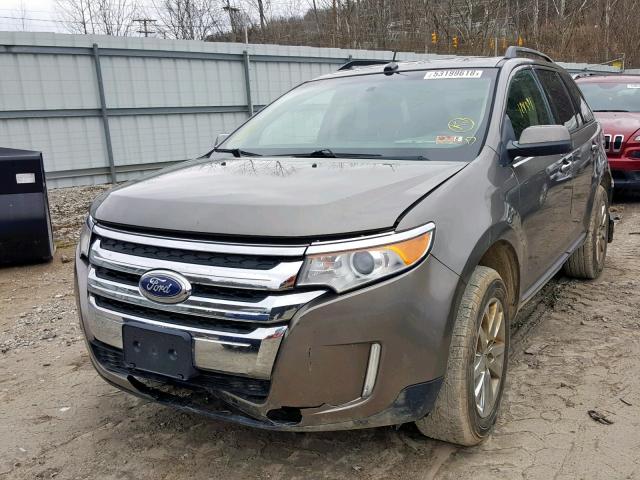 2FMDK4KC7DBA52834 - 2013 FORD EDGE LIMIT GOLD photo 2