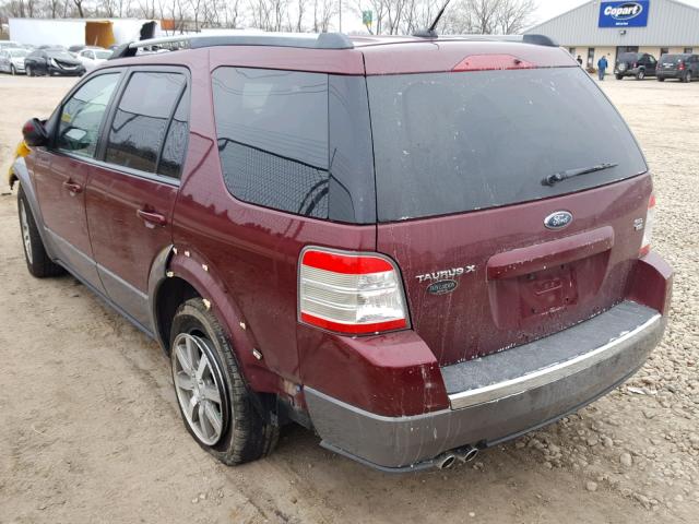 1FMDK05WX8GA33952 - 2008 FORD TAURUS X S BURGUNDY photo 3