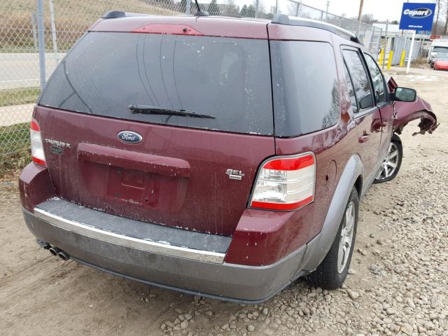 1FMDK05WX8GA33952 - 2008 FORD TAURUS X S BURGUNDY photo 4