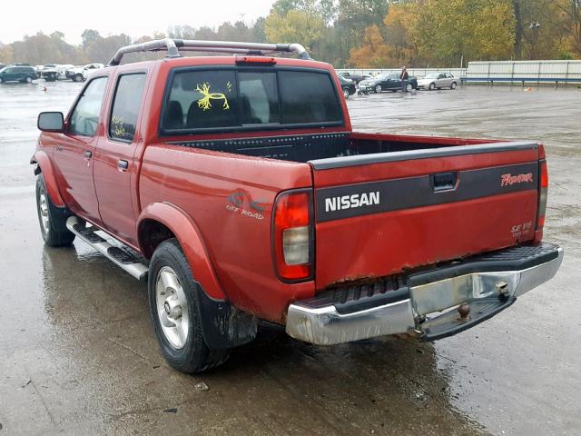 1N6ED27Y5YC387394 - 2000 NISSAN FRONTIER C RED photo 3