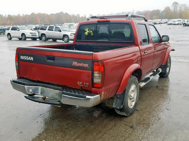 1N6ED27Y5YC387394 - 2000 NISSAN FRONTIER C RED photo 4