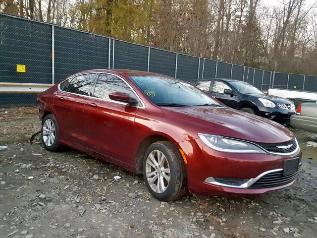 1C3CCCAB2FN681557 - 2015 CHRYSLER 200 LIMITE BURGUNDY photo 1