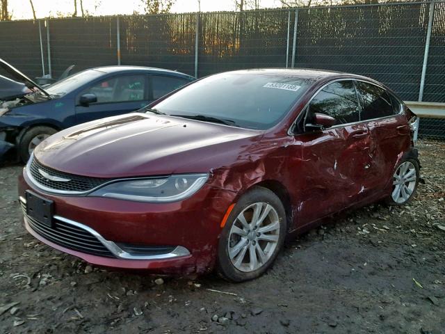 1C3CCCAB2FN681557 - 2015 CHRYSLER 200 LIMITE BURGUNDY photo 2