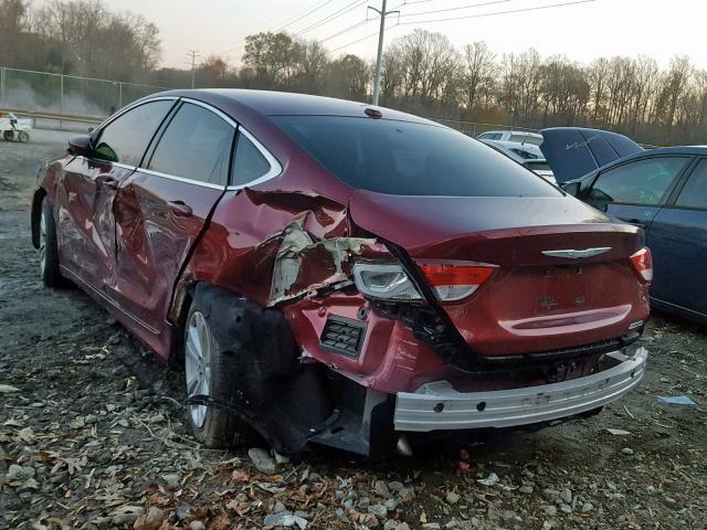 1C3CCCAB2FN681557 - 2015 CHRYSLER 200 LIMITE BURGUNDY photo 3