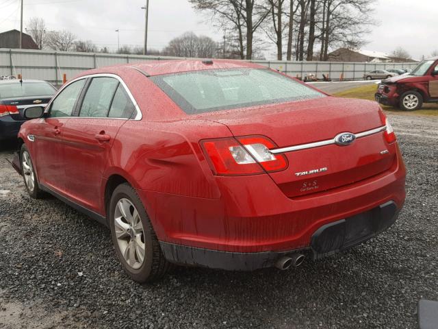 1FAHP2EW4BG104062 - 2011 FORD TAURUS SEL RED photo 3