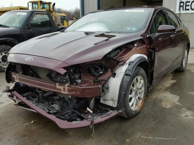 3FA6P0G76HR137034 - 2017 FORD FUSION S BURGUNDY photo 2