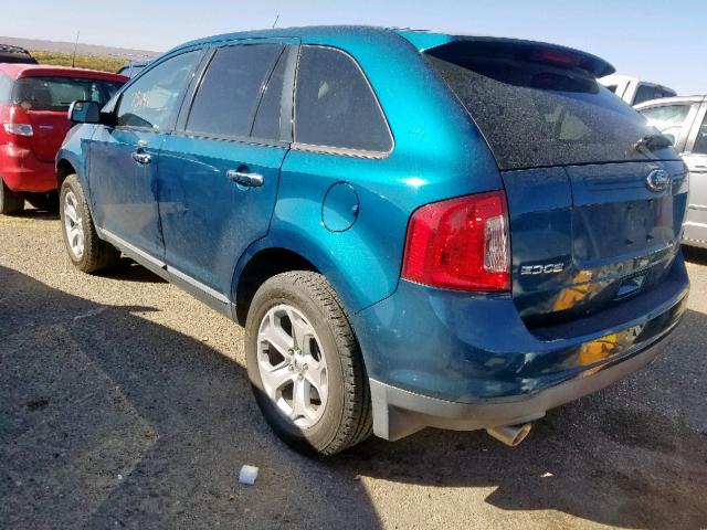 2FMDK4JC2BBB60986 - 2011 FORD EDGE SEL BLUE photo 3