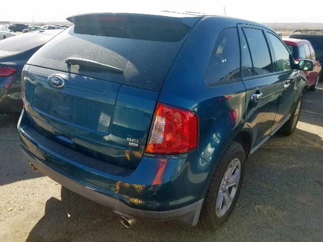 2FMDK4JC2BBB60986 - 2011 FORD EDGE SEL BLUE photo 4