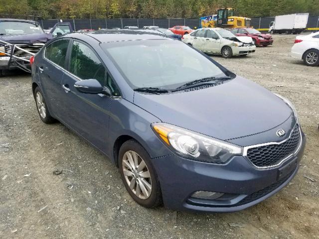 KNAFX4A86E5149358 - 2014 KIA FORTE EX BLUE photo 1