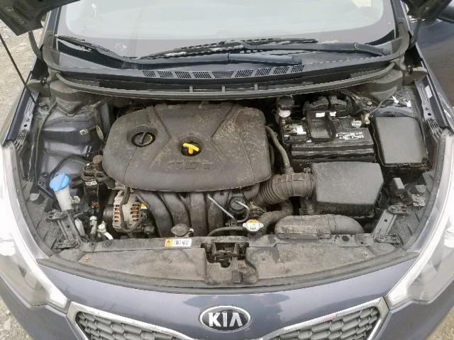 KNAFX4A86E5149358 - 2014 KIA FORTE EX BLUE photo 7