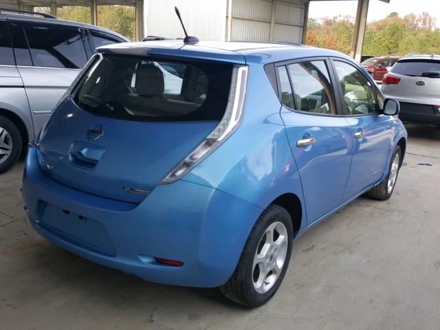 JN1AZ0CP6CT019225 - 2012 NISSAN LEAF SV BLUE photo 4